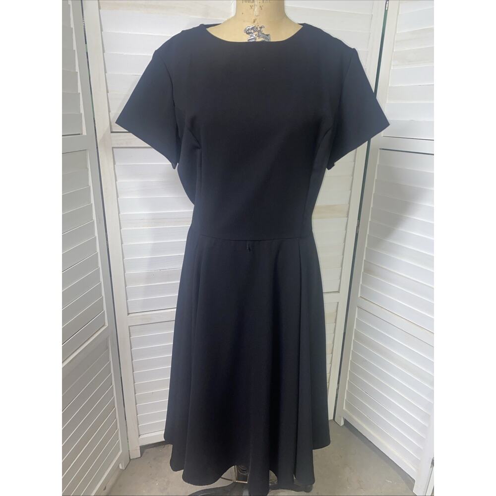 80s 90s BFA Classics Women's Fit N Flare Black Dress Sz 18 LBD USA Made